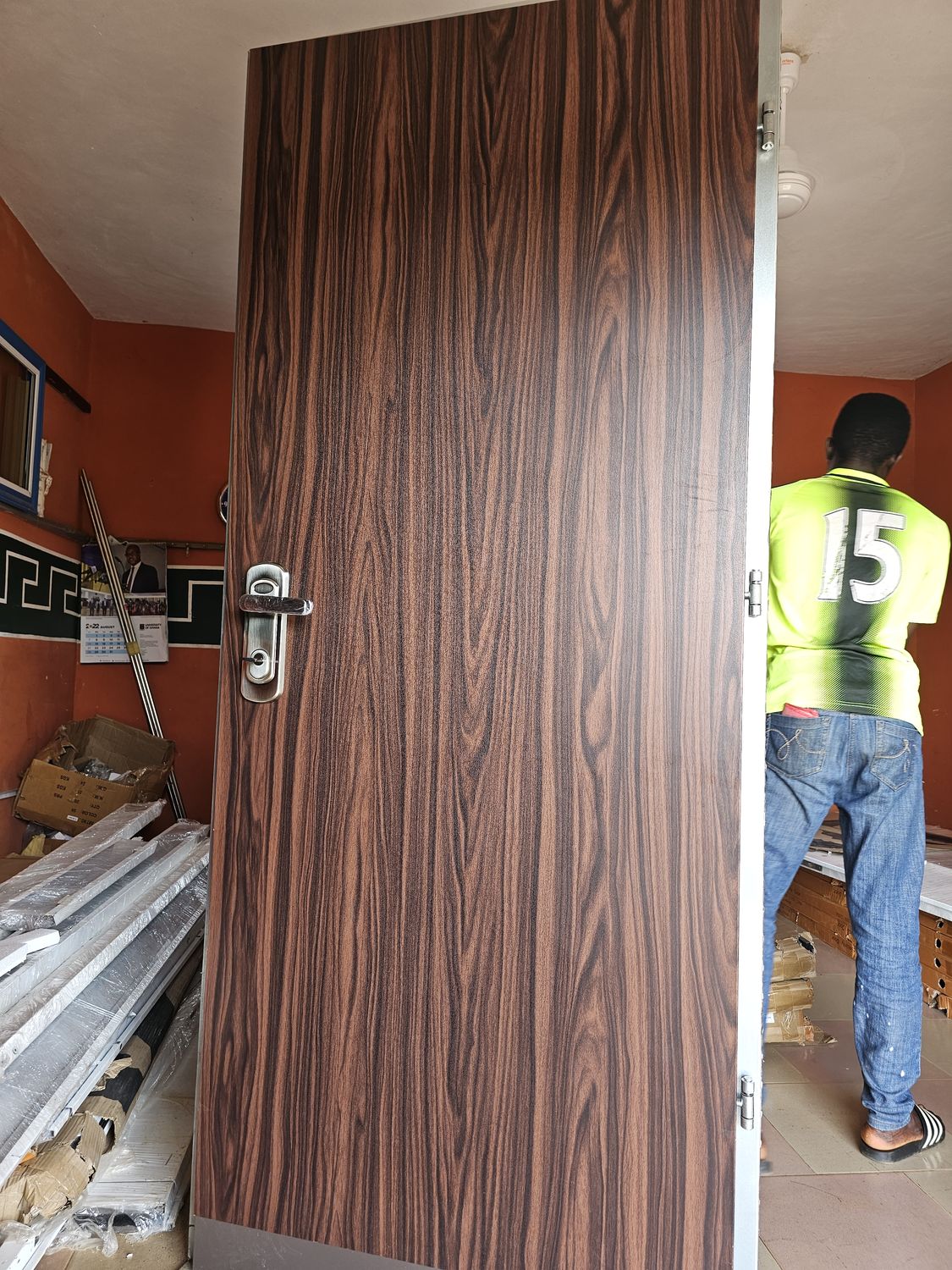Security Door Being Fitted